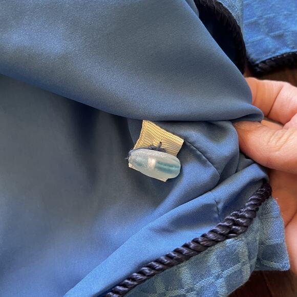 Vintage Indigo Moon women's blue floral embroidered and appliqued art jacket 1X - Picture 7 of 11